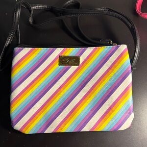 Betsey Johnson Crossbody Rainbow Wristlet with Removable Shoulder Strap